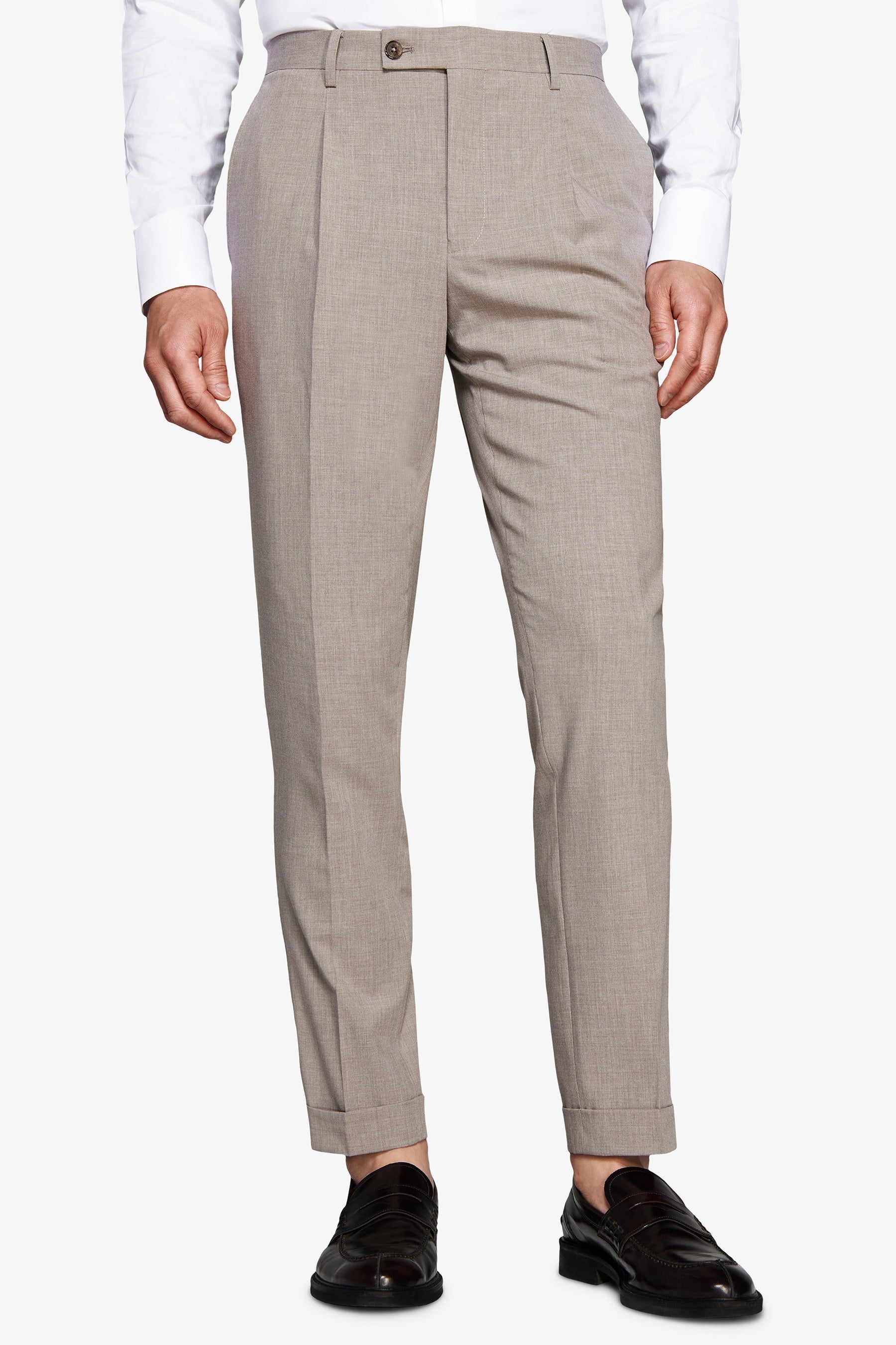 Pantaloni tela melange tortora-Dan John