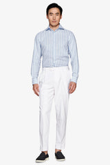 Light blue striped linen blend shirt