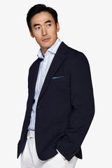 Giacca jersey operata blu-Dan John