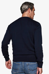 Maglia girocollo basic in cotone blu-Dan John
