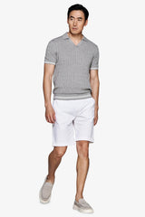 Polo in maglia treccia grigia DNJ-Dan John
