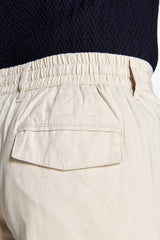 Sand linen blend Bermuda shorts