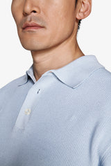 Polo in maglia punto pannocchia celeste-Dan John