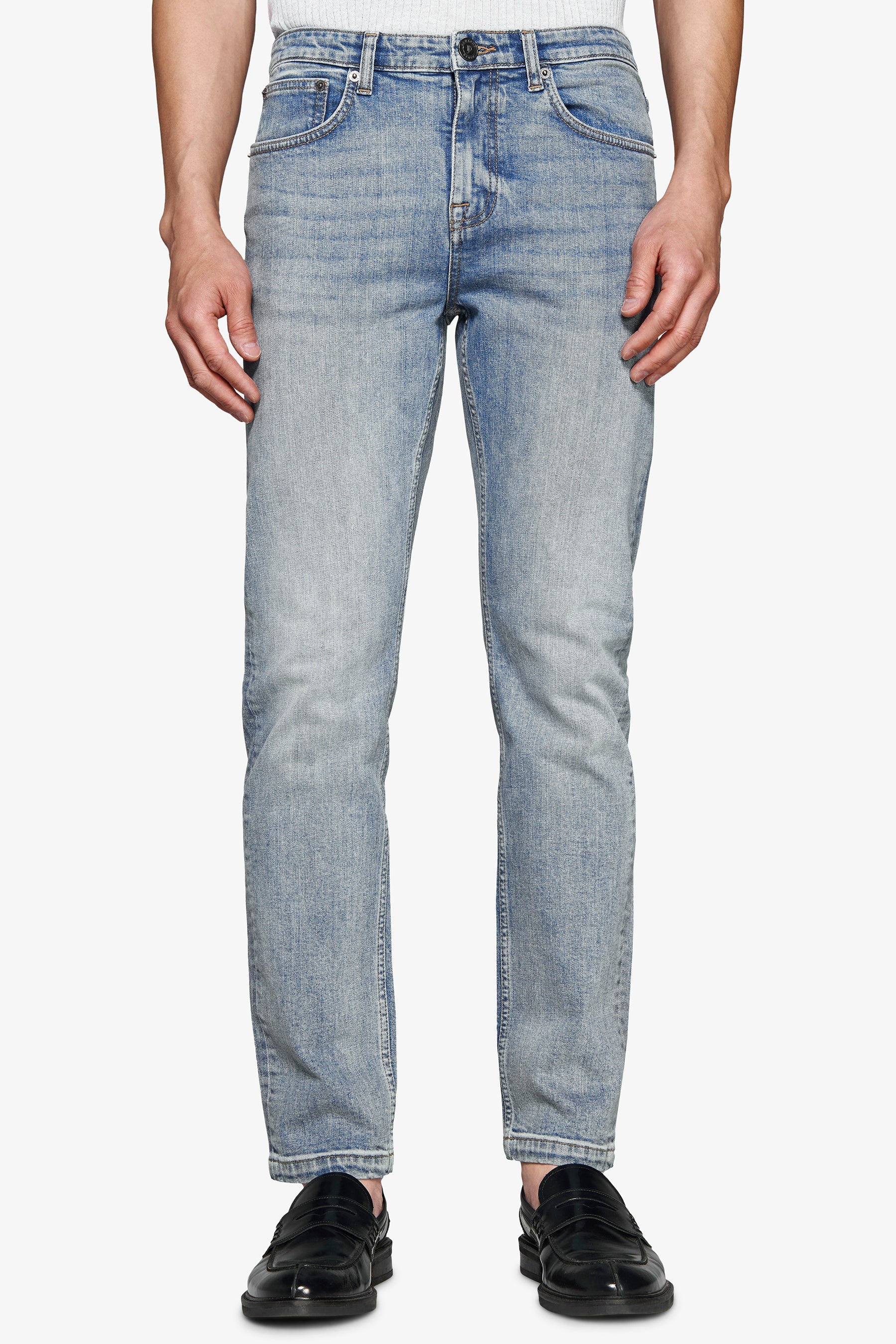 Pantaloni denim blu medio-Dan John