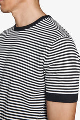 Maglia girocollo a righe blu-Dan John