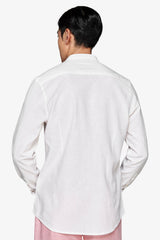Cream Korean linen blend shirt