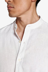 Cream Korean linen blend shirt