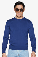 Maglia girocollo basic in cotone royal-Dan John