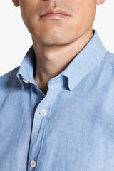 Camicia misto lino relaxed celeste-Dan John