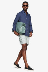 Camicia misto lino relaxed blu-Dan John
