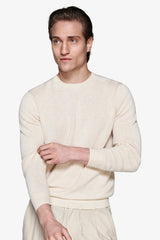 Maglia girocollo armaturata melange sabbia-Dan John