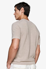 Maglia misto lino armaturata tortora-Dan John