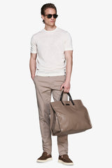 Sand crew neck linen blend sweater