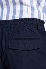 Blue linen blend Bermuda shorts