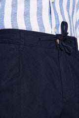 Blue linen blend Bermuda shorts