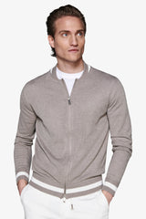 Blazer in maglia misto lino tortora DNJ-Dan John