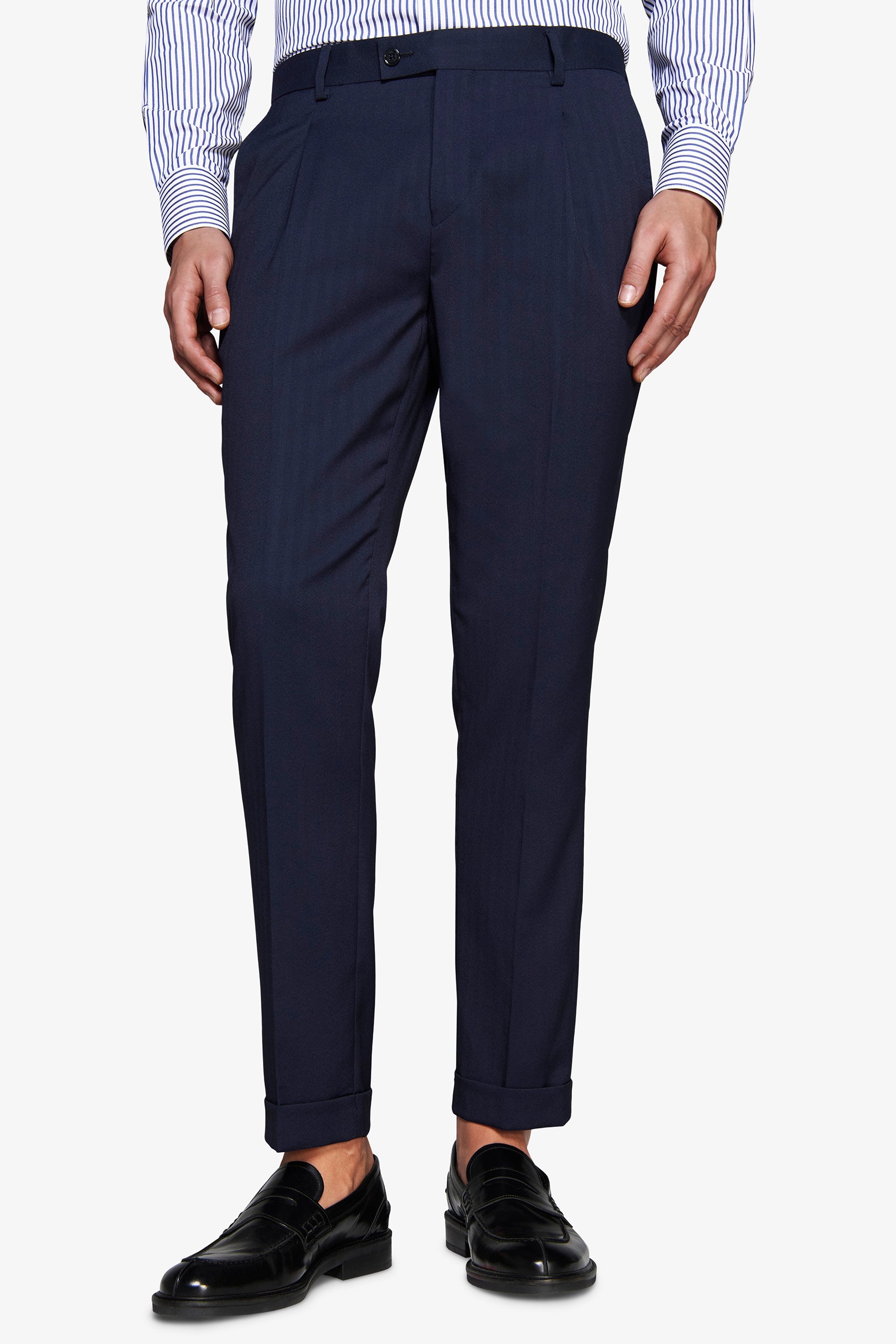 Pantaloni Herringbone blu-Dan John
