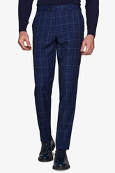 Navy square suit trousers