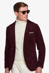 "Chelsea" jacket in slim burgundy smooth velvet