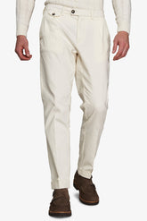Slim cream cavalry trousers