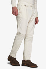 Slim cream cavalry trousers