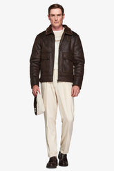 Brown reverse sheepskin jacket
