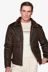 Brown reversed sheepskin jacket