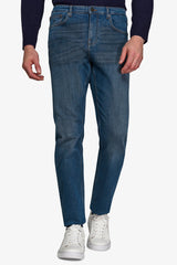 Light blue 5-pocket denim trousers