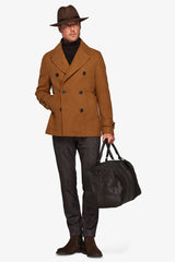 Ochre Double Breasted Peacoat