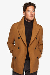 Ochre Double Breasted Peacoat