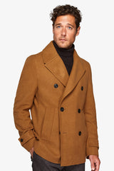 Ochre Double Breasted Peacoat