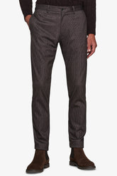 Brown houndstooth stretch jersey trousers