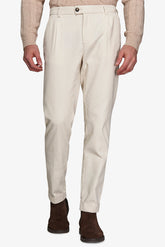 Cream herringbone trousers