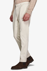 Cream herringbone trousers