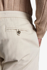 Cream herringbone trousers