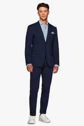 Slim blue relax tech stretch jersey suit