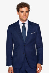 Navy pinstripe suit jacket