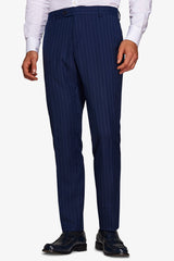 Navy pinstripe suit trousers