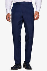 Navy pinstripe suit trousers