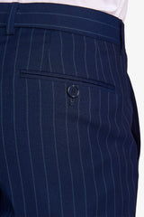 Navy pinstripe suit trousers