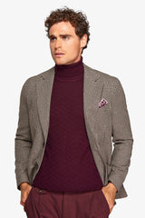 Dove gray textured houndstooth jacket