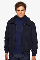 Blue aviator style jacket