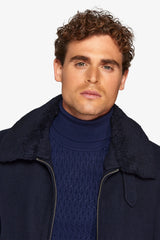 Blue aviator style jacket