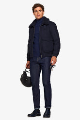 Blue aviator style jacket