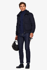 Blue aviator style jacket