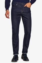 Dark blue 5-pocket denim trousers