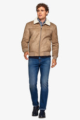 Sand aviator style jacket