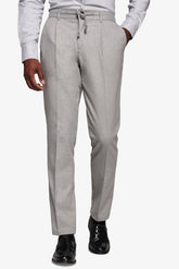 Slim Fit Light Grey Flannel Suit Trousers