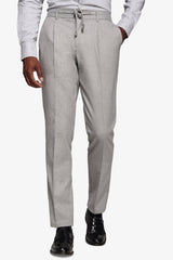 Slim Fit Light Grey Flannel Suit Trousers