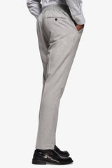 Slim Fit Light Grey Flannel Suit Trousers
